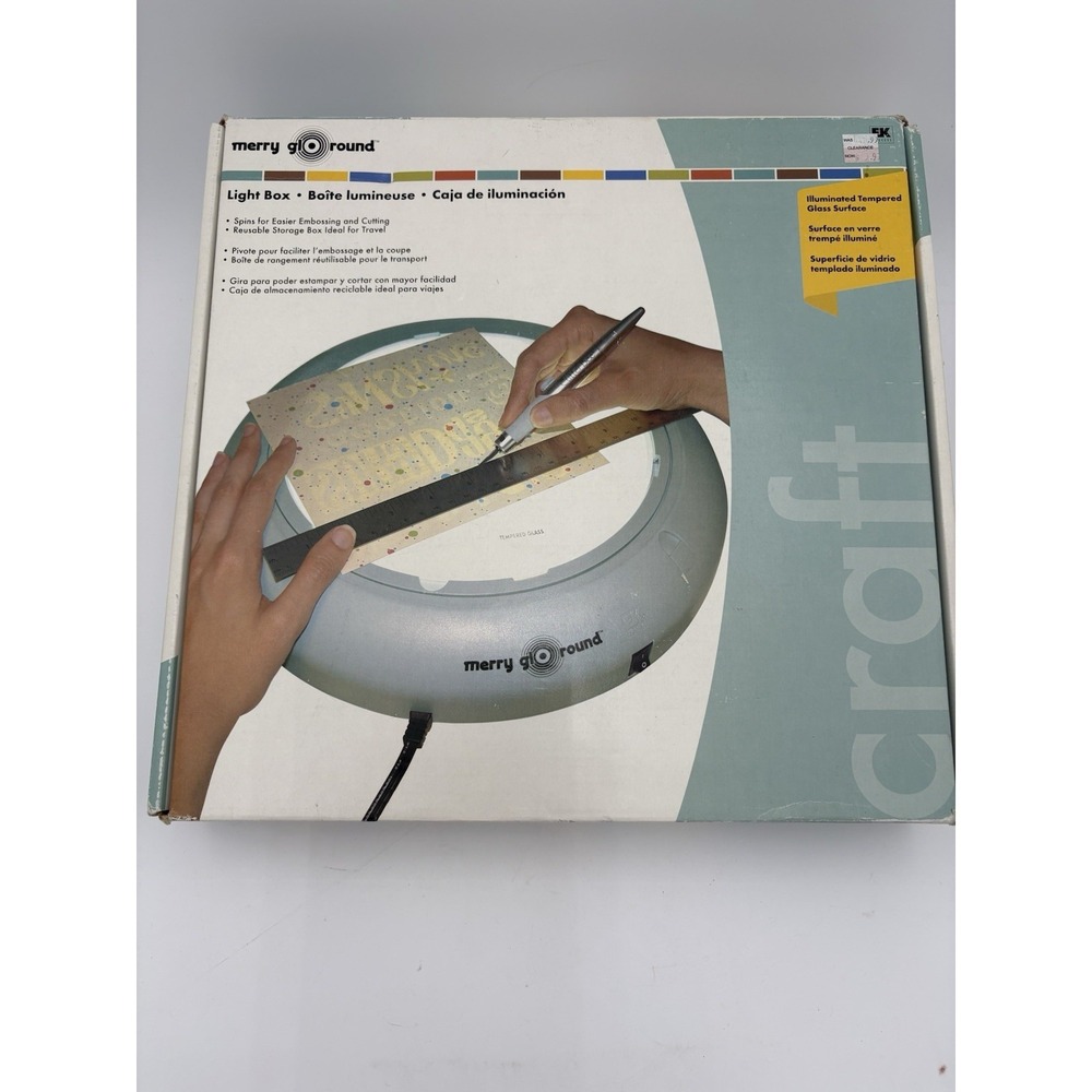 Merry Glo Round Turntable Portable Light Box Tempered Glass 9" NIB
